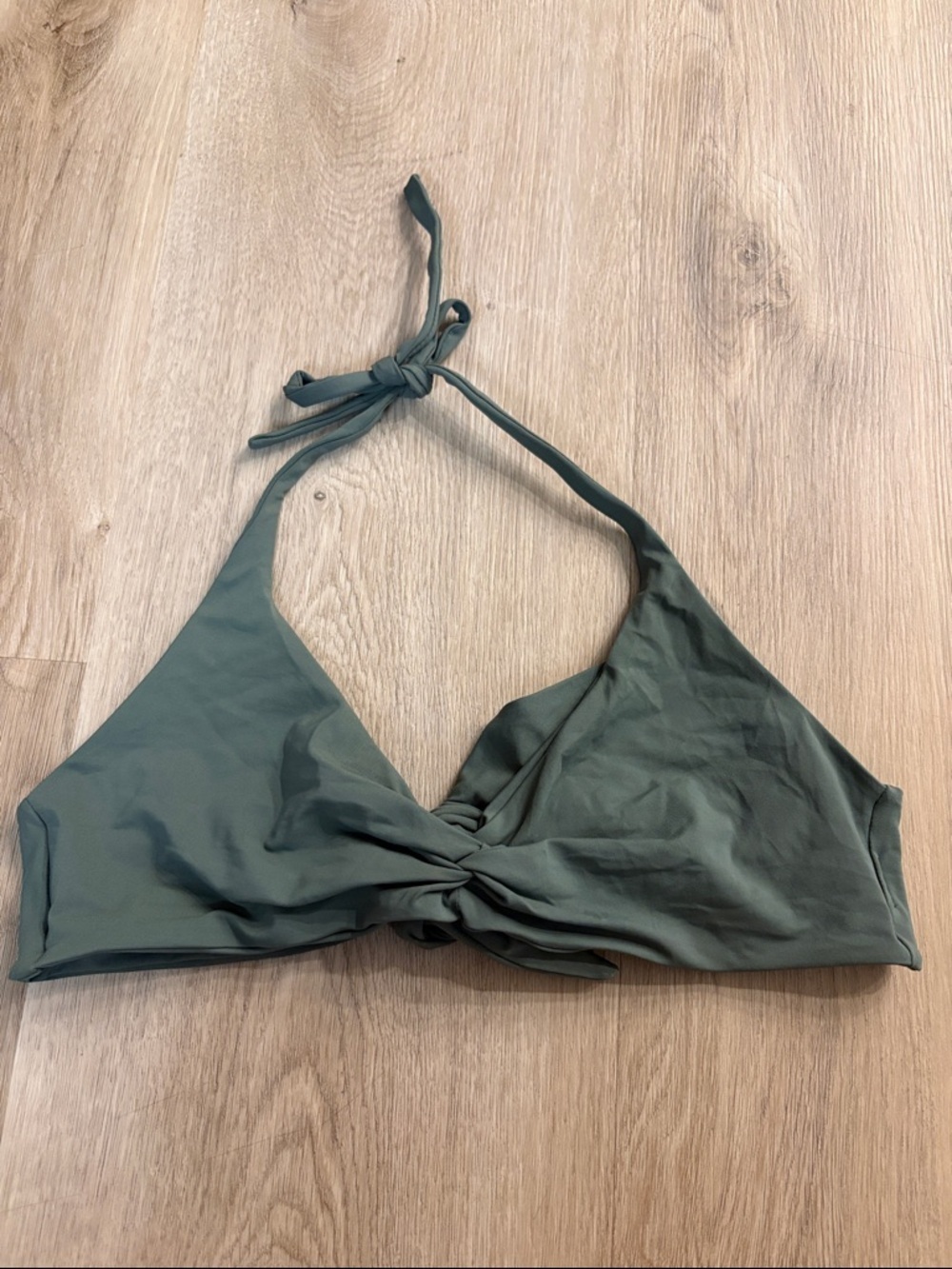 COS olive green bikini swim top size medium (8) halter tie beach vacation pool